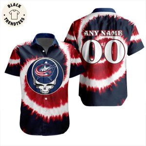 NHL Columbus Blue Jackets Special Grateful Dead Tie-Dye Design Hawaiian Shirt