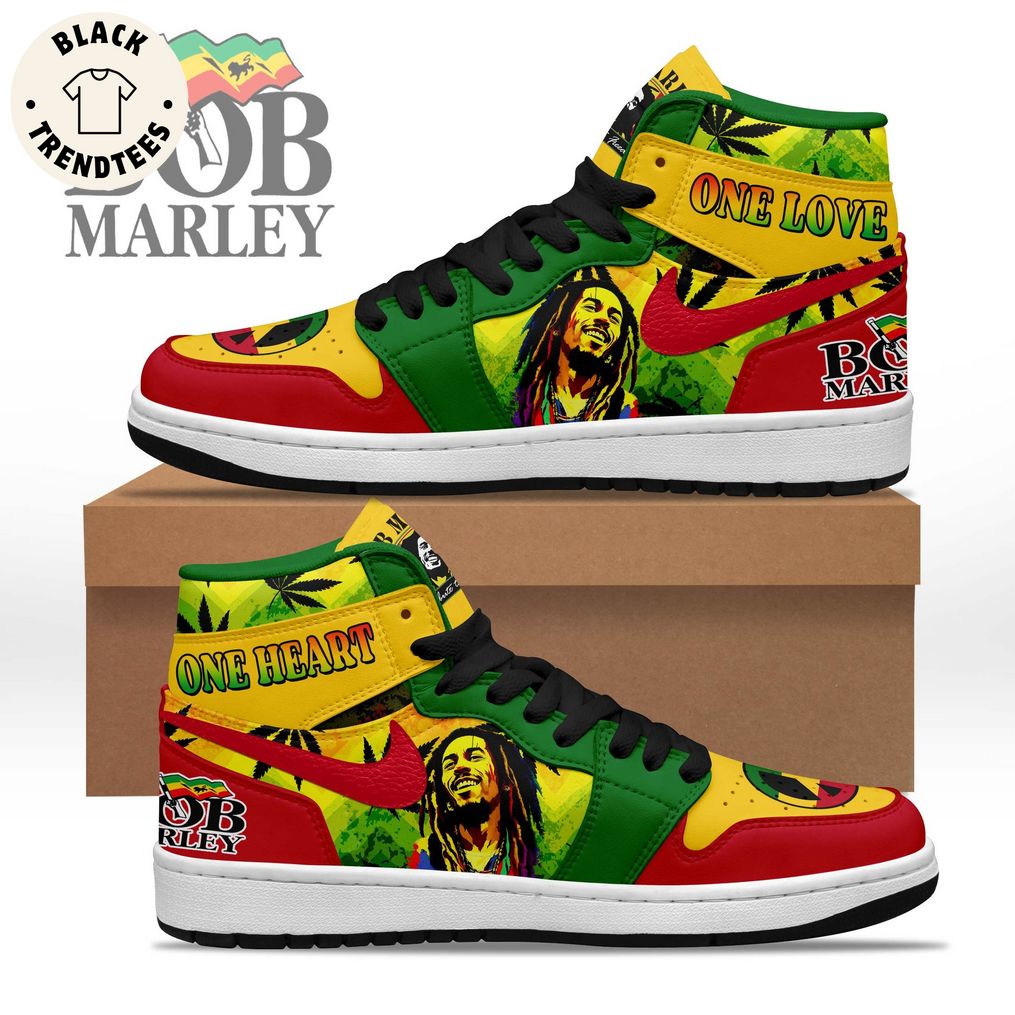 One Love Bob Marley Nike Logo Design Air Jordan 1 High Top
