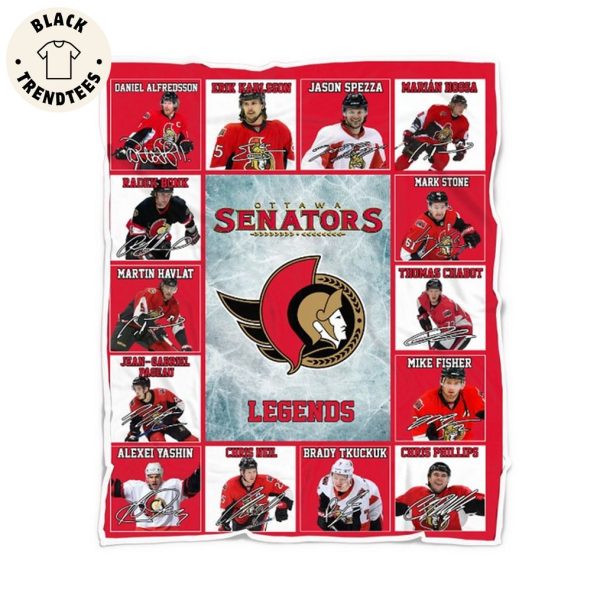 Ottawa Senators Logo Ice Hockey Team Legends Blanket