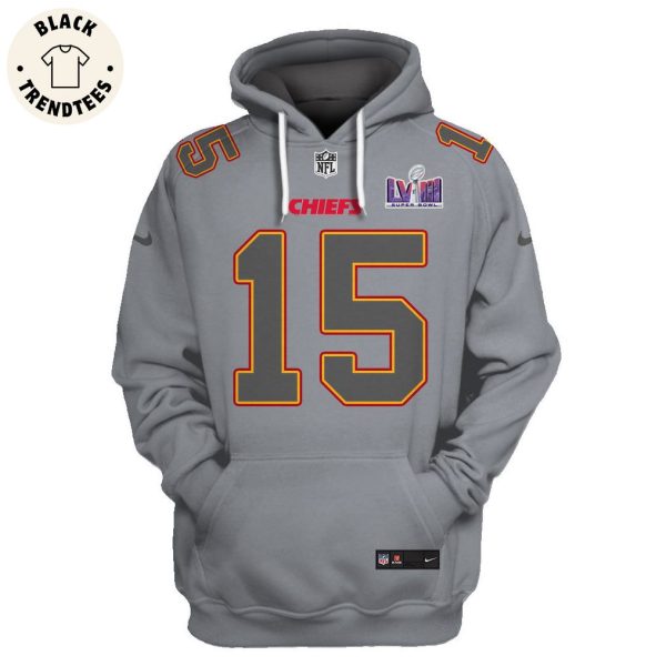 Patrick Mahomes Kansas City Chiefs Super Bowl LVIII Limited Edition Grey Hoodie Jersey