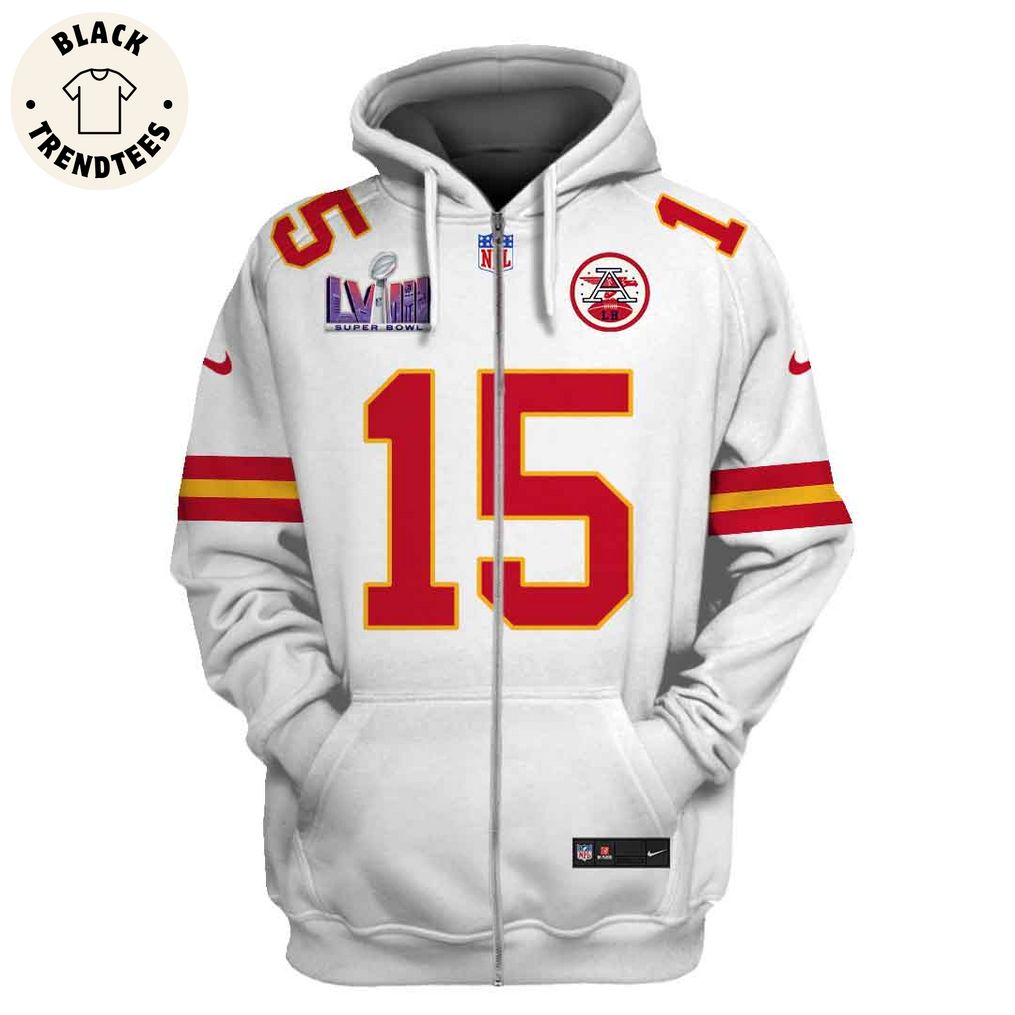 Patrick Mahomes Kansas City Chiefs Super Bowl LVIII Limited Edition Hoodie Jersey White