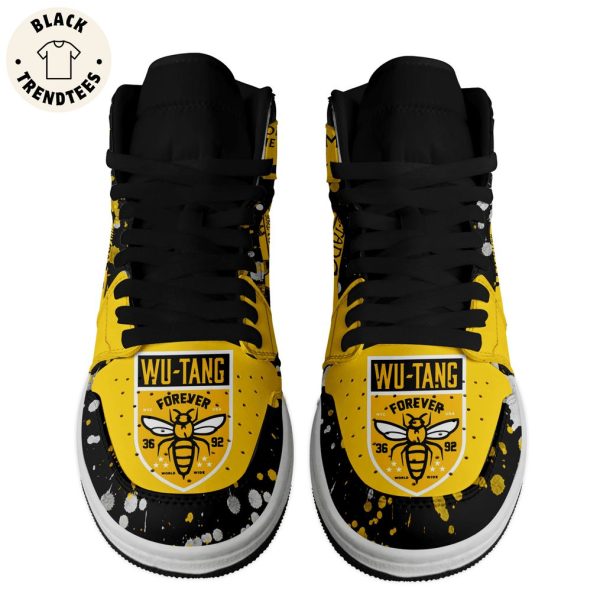 Personalized Wu-Tang Yellow Nike Logo Design Air Jordan 1 High Top