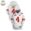 Travis Kelce Kansas City Chiefs Super Bowl LVIII Limited Edition Grey Hoodie Jersey