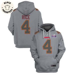 Rashee Rice Kansas City Chiefs Super Bowl LVIII Limited Edition Grey Hoodie Jersey
