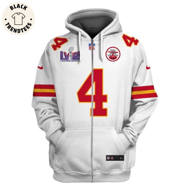 Rashee Rice Kansas City Chiefs Super Bowl LVIII Limited Edition White Hoodie Jersey
