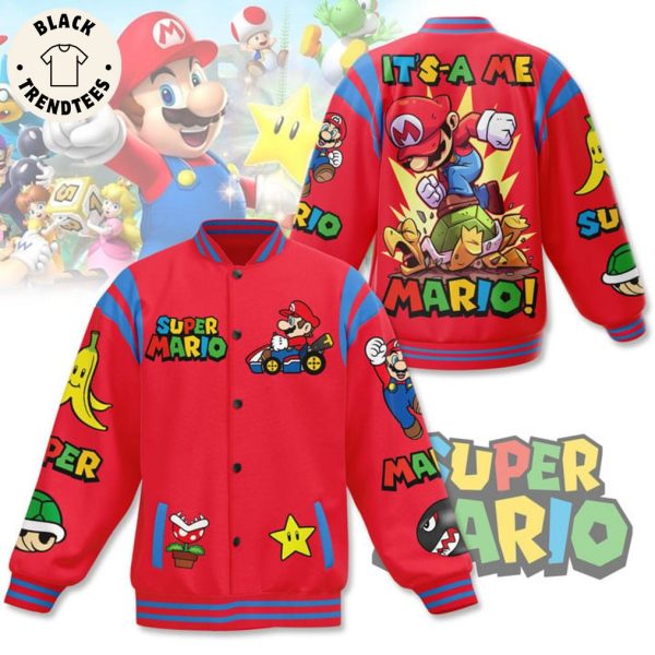 Super Mario Its A Me Mario 3D Premium Baseball Jacket