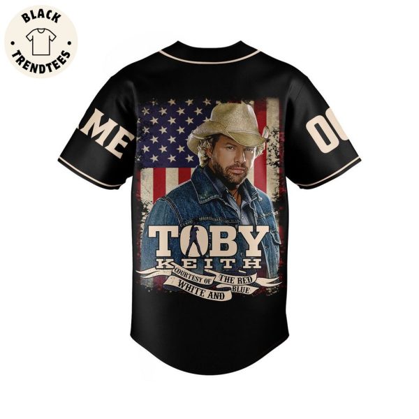 Toby Keith Courtesy Dont Let The Old Man In Of The Red White And Blue Baseball Jersey