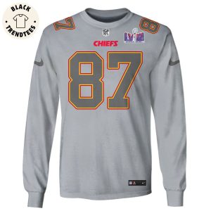 Travis Kelce Kansas City Chiefs Super Bowl LVIII Limited Edition Grey Hoodie Jersey