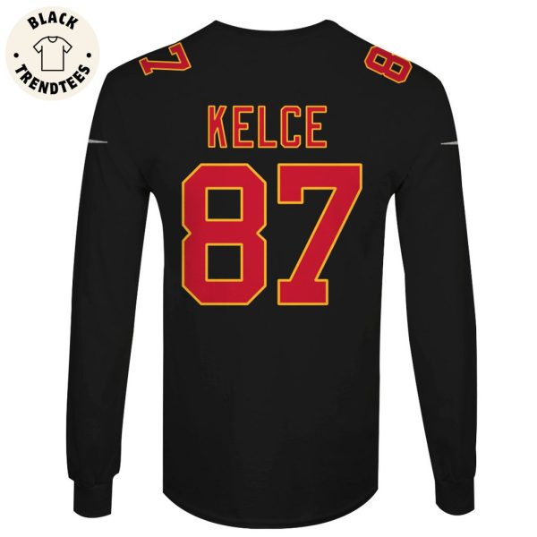 Travis Kelce Kansas City Chiefs Super Bowl LVIII Limited Edition Black Hoodie Jersey