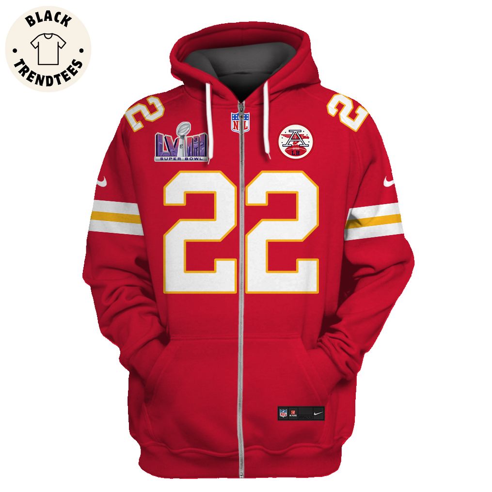 Trent McDuffie Kansas City Chiefs Super Bowl LVIII Limited Edition Red Hoodie Jersey