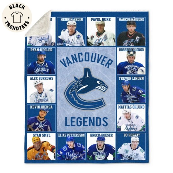Vancouver Canucks Logo Ice Hockey Team Legends Blanket