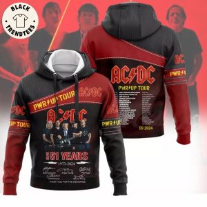 AC DC PWR UP Tour EU 2024 51 Years 1973-2024 Signature Thank You For The Memories Hoodie