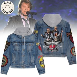 Bon Jovi Wanted Dead Or Alive Hooded Denim Jacket