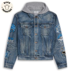 Detroit Lions Stomping On These Lions Style Hooded Denim Jacket