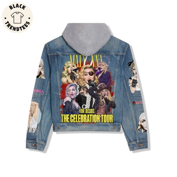 Four Decades The Celebration Tour Madonna Hooded Denim Jacket