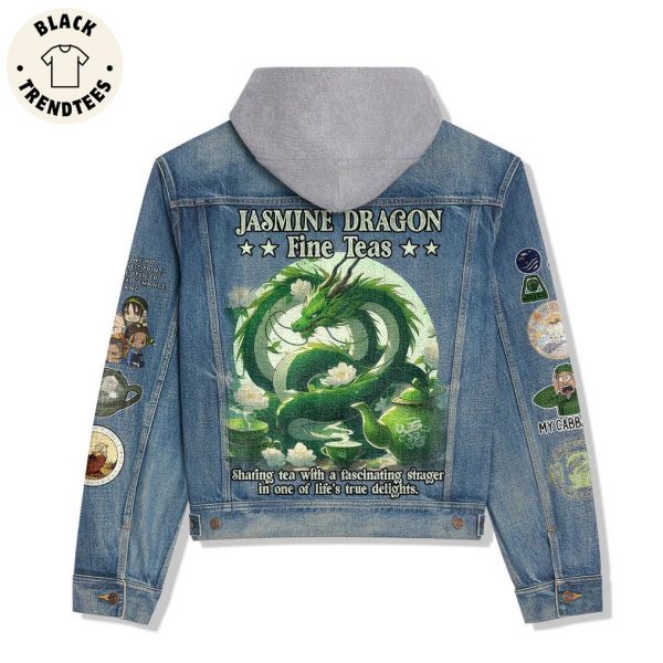 Jasmine Dragon Fine Teas Hooded Denim Jacket