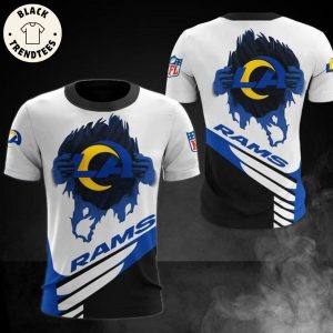 Los Angeles Rams Logo Design 3D T-Shirt