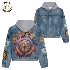 Not All Who Wander Are Lost Hooded Denim Jacket