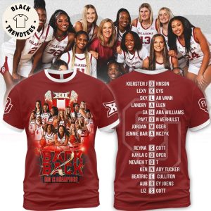 Oklahoma Sooner Back 2 Back Big 12 Champions 3D T-Shirt