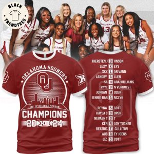 Oklahoma Sooners Big 12 Regular Season Champions 2024 3D T-Shirt