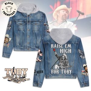 Raise Em High For Toby Keith Hooded Denim Jacket