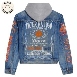 Tiger Nation Paw Power Clemson Tigers Hooded Denim Jacket