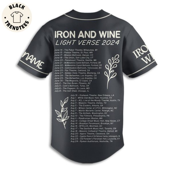 Iron And Wine Light Verse 2024 Signature Design  Baseball Jersey