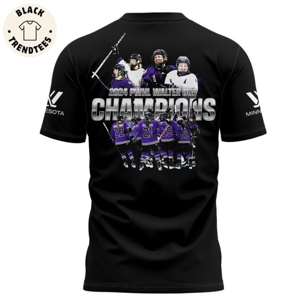 PWHL Minnesota 2024 Champions Walter Cup 3D T-Shirt