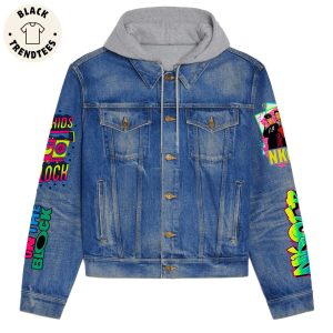 New Kid On The Block I Still Love NKOTB Design Hooded Denim Jacket