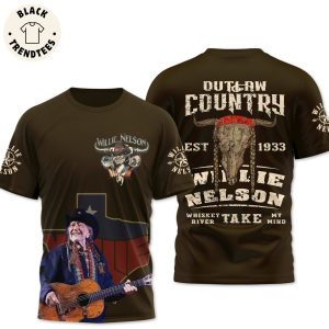 Outlaw Country Willie Nelson Design 3D T-Shirt