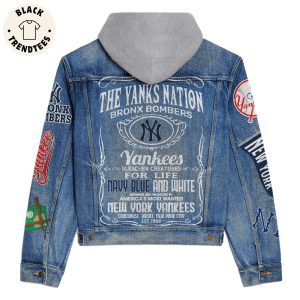 The Yanks Nation Bronx Bombers New York Yankees Design Hooded Denim Jacket