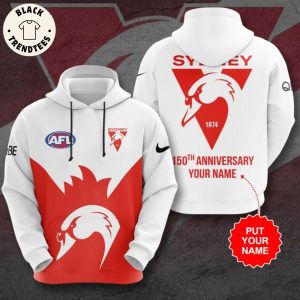 2024 150th Anniversary AFL Team Sydney Swans Hoodie