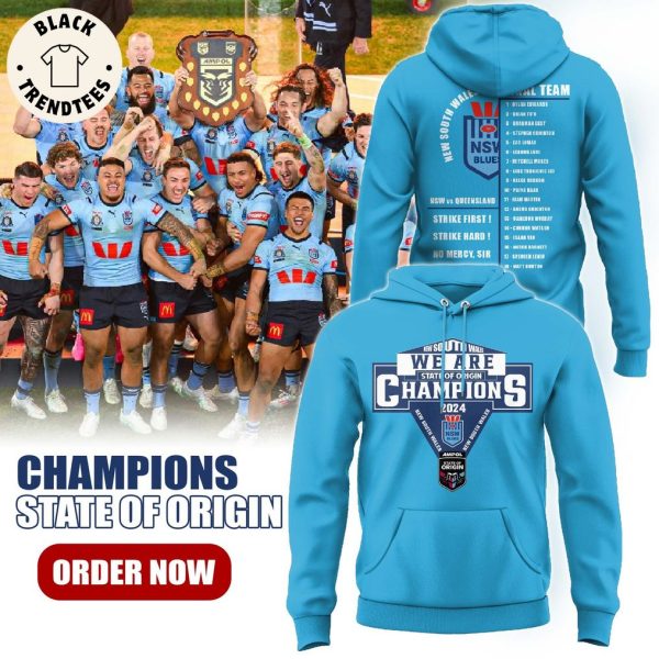 2024 New South Wales Blues State Of Origin Champions Hoodie