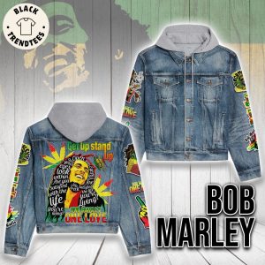 Bob Marley Get Up Stand Up Hooded Denim Jacket