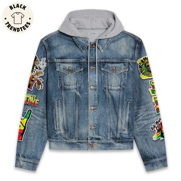 Bob Marley Get Up Stand Up Hooded Denim Jacket