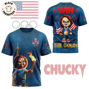 Chucky Team USA Win The Gold 2024 Olympics Paris 3D T-Shirt