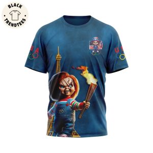 Chucky Team USA Win The Gold 2024 Olympics Paris 3D T-Shirt