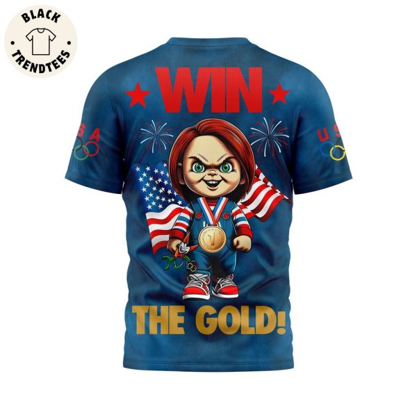 Chucky Team USA Win The Gold 2024 Olympics Paris 3D T-Shirt