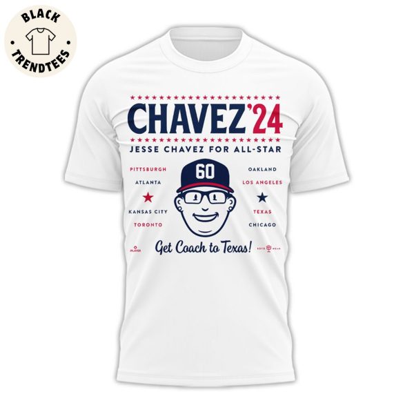 Get Coach To Texas Atlanta Braves Jesse Chavez 3D T-Shirt – White