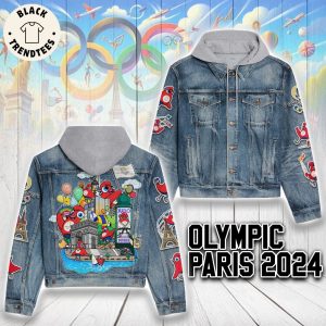 Olympics Paris 2024 Hooded Denim Jacket