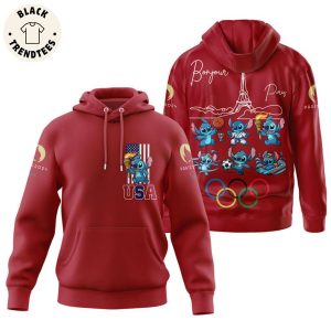 Stitch Team USA Olympics Paris 2024 Hoodie – Red