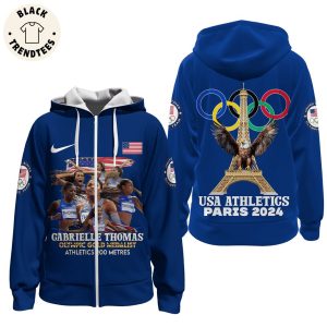 Gabrielle Thomas Olympic Gold Medal Athletics 200 Metres 2024 Design Zip Hoodie