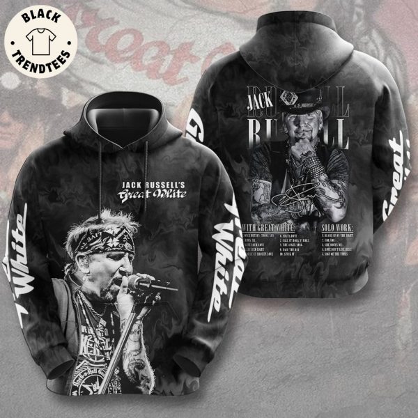 Jack Russell Great White Signature Rock Music Design Hoodie