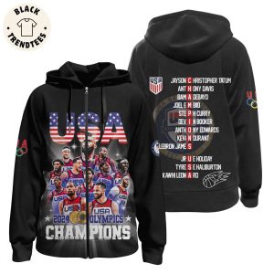 USA Men Basketball 2024 Olympic Champions Zip Hoodie