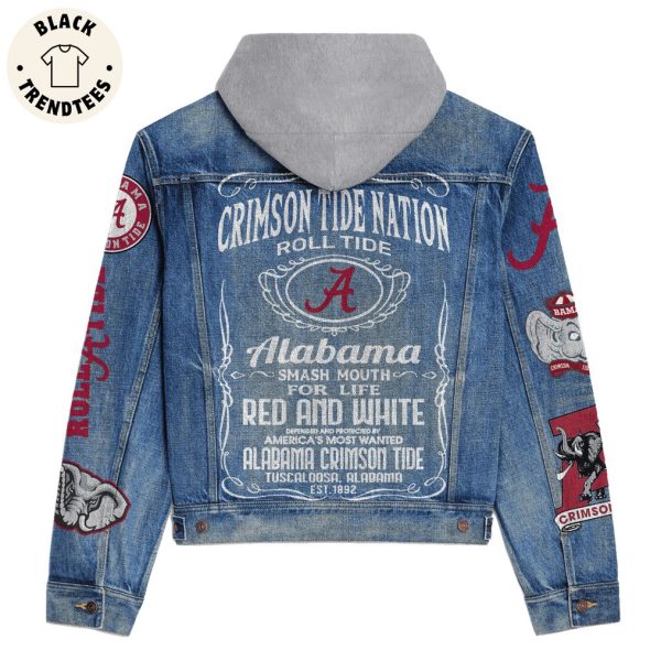 2024 Alabama Crimson Tide – Crimson Tide Nation Roll Tide Hooded Denim Jacket