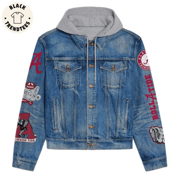 2024 Alabama Crimson Tide – Crimson Tide Nation Roll Tide Hooded Denim Jacket