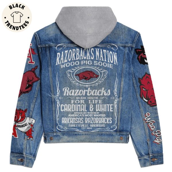 2024 Arkansas Razorbacks – Razorbacks Nation Wooo Pig Sooie Hooded Denim Jacket