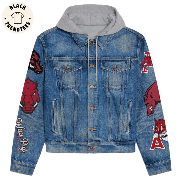 2024 Arkansas Razorbacks – Razorbacks Nation Wooo Pig Sooie Hooded Denim Jacket