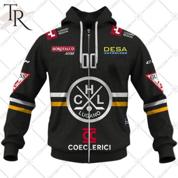 Personalized NL Hockey HC Lugano Home jersey Style Hoodie